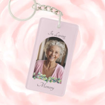 Elegant Pink Watercolor Floral Memorial Keepsake