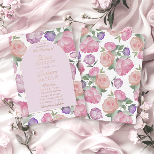 Elegant Pink Watercolor Floral Wedding 