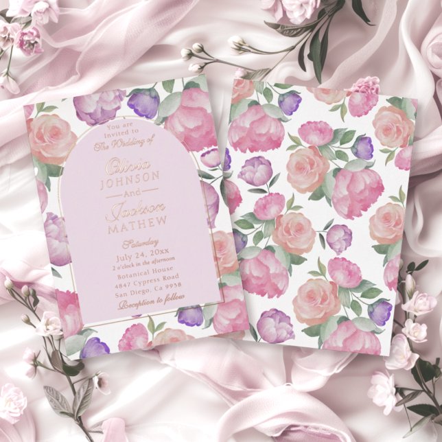 Elegant Pink Watercolor Floral Wedding  (Creator Uploaded)