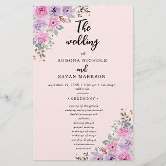 Elegant Pink Watercolor Floral Wedding