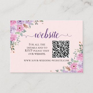 Elegant Pink Watercolor Floral Wedding Enclosure Card