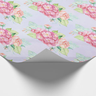 Elegant Pink Watercolor Flower Bouquet Wrapping Paper