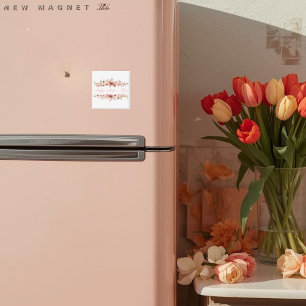 Elegant Pink Watercolor Flower Refrigerator Magnet