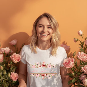 Elegant Pink Watercolor Flower T-Shirt