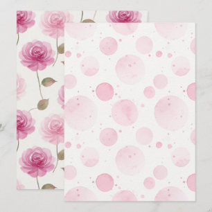 Elegant Pink Watercolor Invitation flat card
