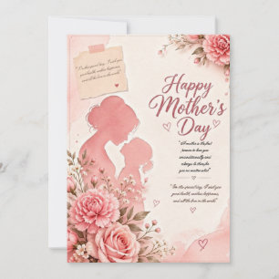 Elegant Pink Watercolor Mother’s Day Card