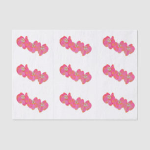 Elegant pink watercolor orchids tropical floral tissue paper