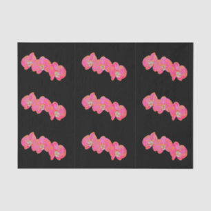 Elegant pink watercolor orchids tropical floral tissue paper