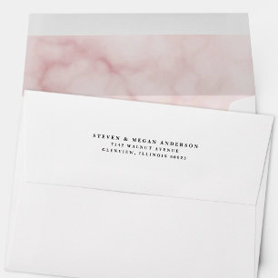 Elegant Pink Watercolor Return Address Envelope