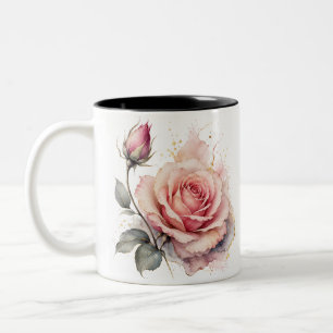 Elegant Pink Watercolor Rose Coffee Mug