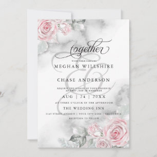 Elegant Pink Watercolor Roses Invitation
