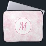 Elegant Pink Watercolor Stylish Monogram Custom Laptop Sleeve<br><div class="desc">Elegant Pink Watercolor Stylish Monogram Custom Laptop Sleeve has an elegant pink and white marble watercolor design. It is modern and elegant.  Personalise it with your initial.</div>
