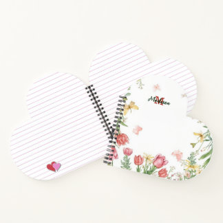 Elegant pink watercolor Wildflower tulip Flower Notebook