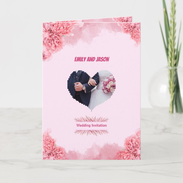 Elegant Pink Wedding invitation (Front)
