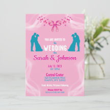 Elegant Pink Wedding Invitation