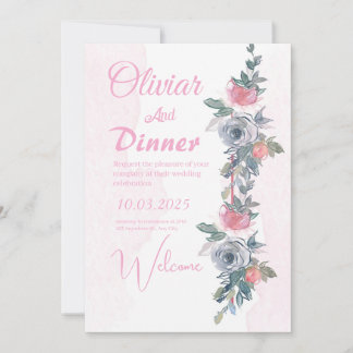 "Elegant Pink Wedding Invitation: A Perfect Blend  Invitation