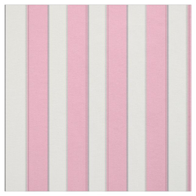 Elegant Pink, White and Silver Stripes Fabric (Swatch)