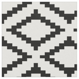 Elegant Pink, White, & Black Modern Geometric Fabric