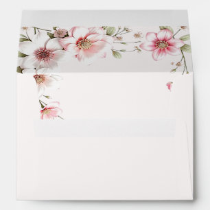 Elegant Pink White Floral Envelope