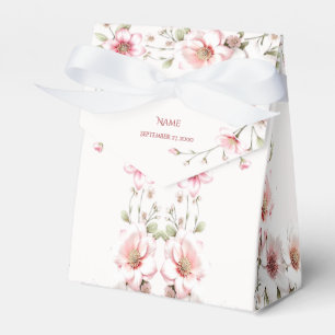Elegant Pink White Floral Favour Box