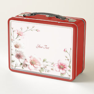Elegant Pink White Floral Lunchbox