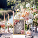 Elegant Pink White Floral Roses Grey Wedding Table Number<br><div class="desc">Indulge in timeless elegance with this exquisite wedding table number card. The realistic floral corners, adorned with soft blush and white roses, peonies, and delicate blooms, creates a romantic and sophisticated atmosphere. The medium grey background, highlighted by a soft white transparent blur, adds a touch of ethereal beauty. The elegant...</div>