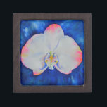 Elegant pink white floral watercolor orchid keepsake box<br><div class="desc">Elegant pink white floral watercolor orchid</div>
