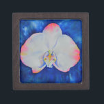 Elegant pink white floral watercolor orchid keepsake box<br><div class="desc">Elegant pink white floral watercolor orchid</div>