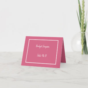 elegant pink & white guest Seating Cards