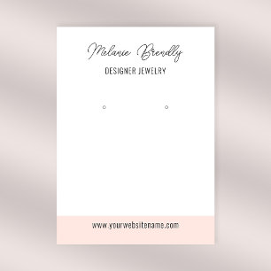 Elegant Pink White Jewellery Earring Display Business Card