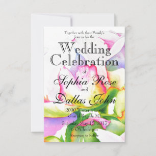 Elegant pink white peony floral watercolor invitation