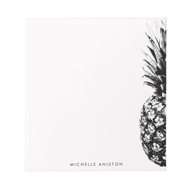 Elegant Pink White  Pineapple Custom Notepad (Front)