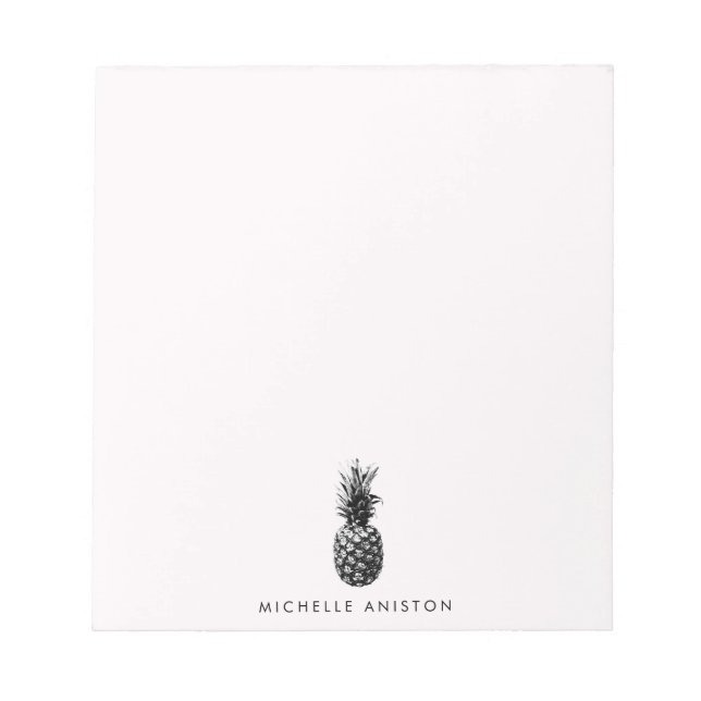 Elegant Pink White  Pineapple Custom Notepad (Front)