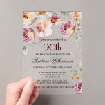 Elegant Pink Wildflower Floral 90th Birthday Party Acrylic Invitations<br><div class="desc">Start this special 90th birthday celebration in a elegant style with this beautifully feminine gentle floral invitation with watercolor mixed wildflowers and trailing greenery. All of the text can be personalised for your party including the guest of honour's age. If you have any special requests or require design assistance, just...</div>