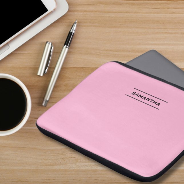 Elegant Pink with Name Laptop Sleeve (Creator Uploaded)