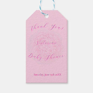 Elegant Pinks Oh Baby Script Peony Baby Shower Gift Tags