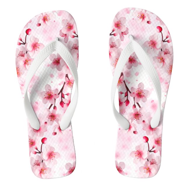 Elegant Pinky Cherry Blossom Jandals (Footbed)