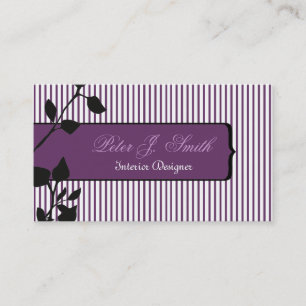 Elegant Pinstripe Original Interior Designer Business Card