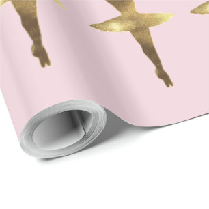 Elegant Pirouette Ballet Dancer Ballerina Pattern Wrapping Paper