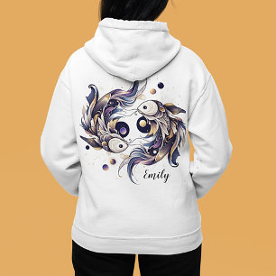 Elegant Pisces Watercolor Zodiac Women's Hoodie