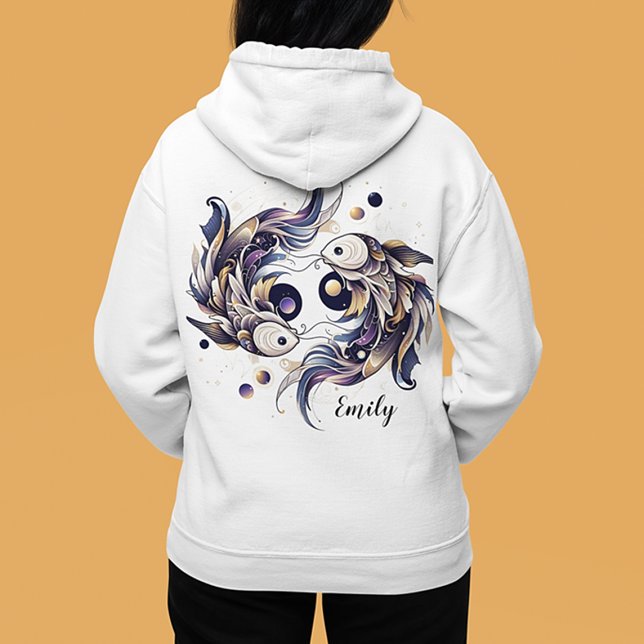 Elegant Pisces Watercolor Zodiac Women's Hoodie (Creator Uploaded)