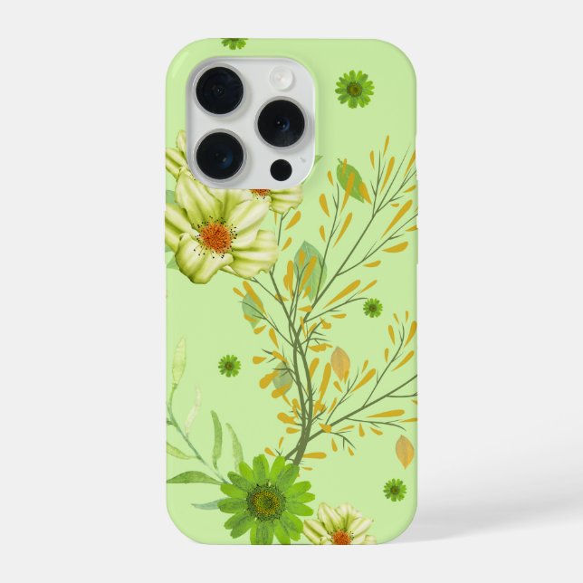 Elegant pistachio green phone wallet iPhone case (Back)