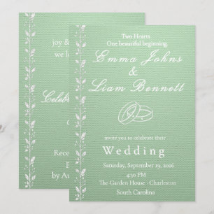 Elegant Pistachio Green Wedding Invitation