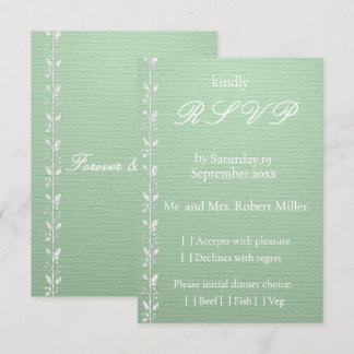 Elegant Pistachio Green Wedding RSVP Card