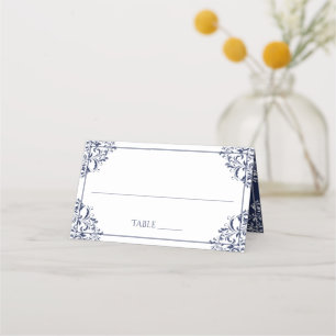 Elegant Place Card Tent Cards - Nadine (Navy Blue)