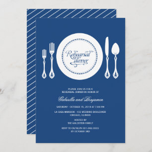 Elegant Place Setting Wedding Rehearsal Dinner Invitation