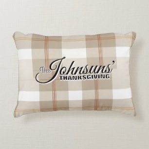 Elegant Plaid Autumn Thanksgiving Decorative Cushion