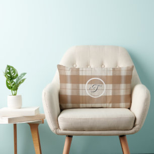 Elegant Plaid Autumn Thanksgiving Lumbar Cushion