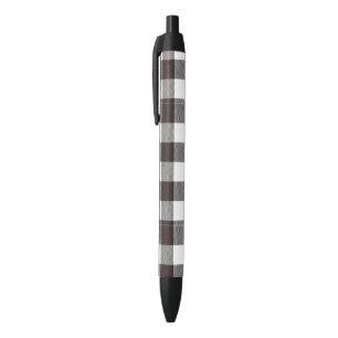 Elegant Plaid Checked Black Ink Pen