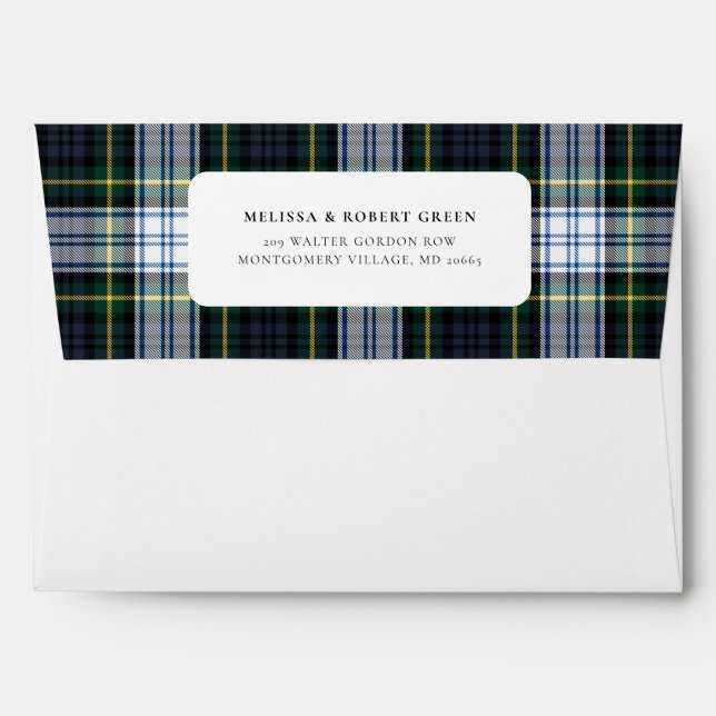 Elegant Plaid Checkered Tartan Envelope (Back (Top Flap))